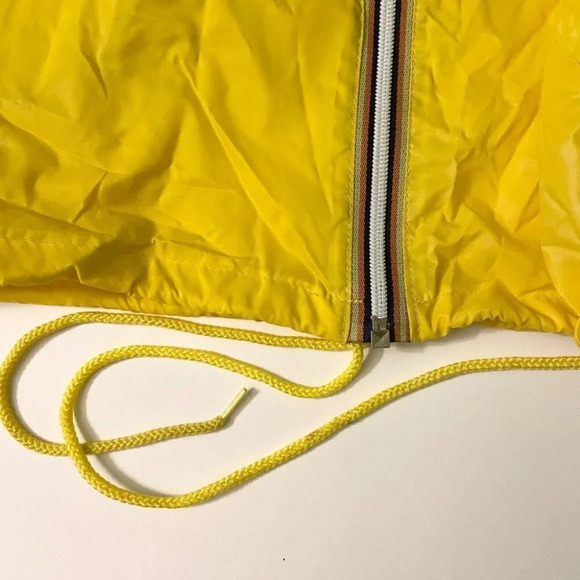 Vintage K Way Yellow Windbreaker Size 5 Packable Raincoat Jacket  Unisex - Picture 6 of 12